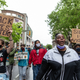 Supporters of Black Lives Matter march toward City Hall during to protest recent incidents around the country of police shootings in Nashville, Tennessee on April 24, 2021.